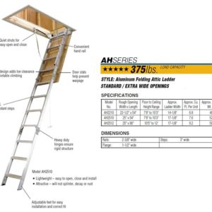 Supplier of Werner Aluminum Attic Ladders Ceiling Height 7 ft. 8 in. to 12 ft. in Dubai