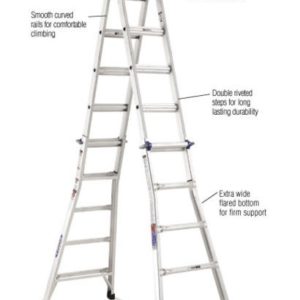 Supplier of 22 ft. Aluminum Telescoping Multi-position Ladder with 300 lb. Load Capacity Type IA Duty Rating in Dubai