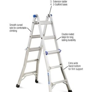 Supplier of 13 ft. Aluminum Telescoping Multi-Position Ladder with 300 lb. Load Capacity Type IA Duty Rating in Dubai